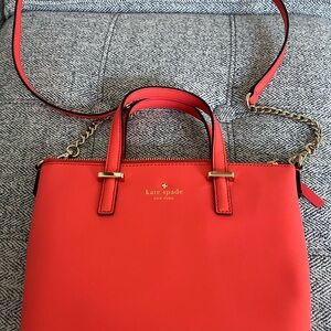 Kate Spade Red Crossbody Bag with Gold Hardware